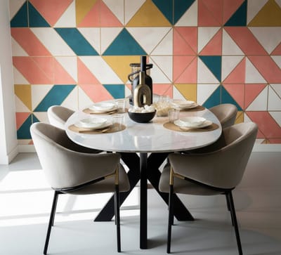 Eettafel Luxe Marmer Wit Organisch - 220x100 cm - Wit - Novihome
