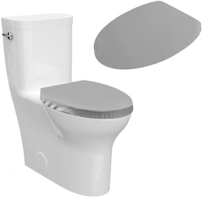Allecto - Toilet Seat Cover - Toilet Lid Cover - Gemakkelijk te bevestigen - Grijs - Voor de meeste toiletdeksels - Polyester - Inclusief 1 stuk