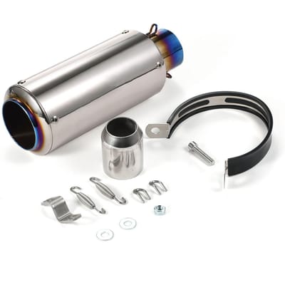 Silencieux d'échappement universel, 38-51mm, pour motos, ATV Style 1 argenté