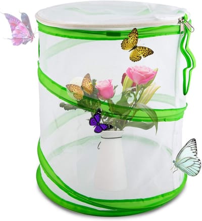 Insecten en Vlinder Habitat Kooi - Opvouwbare Insecten Netkooi voor Wetenschappelijk Onderwijs 30×35cm, Ideaal voor Educatie en Natuurstudie