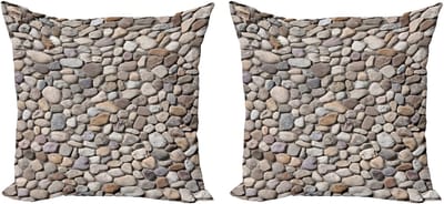 ABAKUHAUS Abstracte decoratieve kussenhoezen, 2-pack, Kustthema stenen muur, Modern accent, dubbelzijdige digitale print, 40x40 cm, meerkleurig