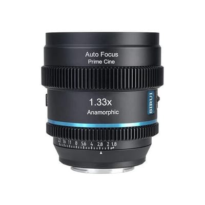 Sirui Anamorfe lens 20mm T/1.8 1.33X S35 AF  Sony E-bevestiging Blauwe fakkel
