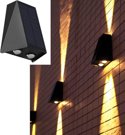 Solarlamp wandspot heldere wandlamp draadloze UP Down buitenlamp 1300 mAh warm wit moderne buitenlamp zonnelamp buitenwandlamp premium