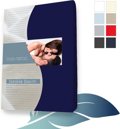 24-Bedding - Jersey Hoeslaken - Extra zacht - 97% katoen - 3% Elastaan - 70x200 cm - Marine - 30 cm