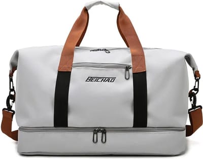 Avoir Avoir®-Weekend/Reistassen-Grote Capaciteit-Wit-Sport Schoudertassen-Hoge Kwaliteit-Waterdicht-20-35L-Oxford doek-46x25x28cm
