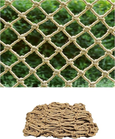 Veiligheidsnet Kat - Balustrade Net - Dieren Beschermen - Handgeweven Kwaliteit - 3x10 Meter - Naturel