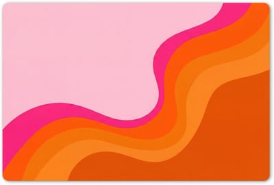 Placemats 45x30 cm - Placemat kunststof - 1 stuk - Retro - Waves - Kleurrijk - Borden onderleggers - Decoratie voor op tafel - Keuken tafeldecoratie accessoires - Vinyl onderlegger - Tafelversiering