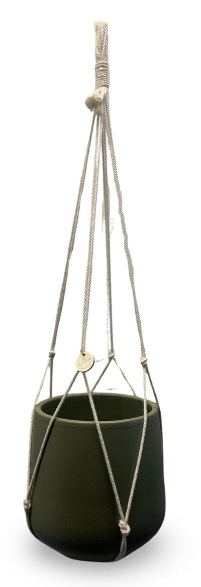 Plantenhanger Zonder Kwast - Kies Kleur en Lengte - Gebroken Wit - 50 cm lang - Katoenkoord - Geschikt voor Pot met Diameter van c.a. 10 cm - Handgemaakt in ons Macramé Atelier - Prijs per Stuk - Let op: Exclusief Pot - Inclusief Verzendkosten