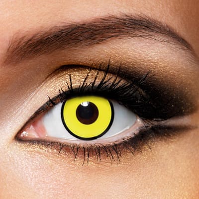 Partylens® gele kleurlenzen - Yellow Manson - zachte jaarlenzen met lenshouder - Halloween - Cosplay