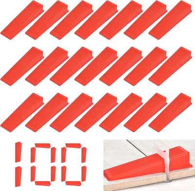 Tegelwiggen - Kunststof Wiggen - Vloeren Egaliseren - Versterkt Ontwerp - 100 Stuks - Rood