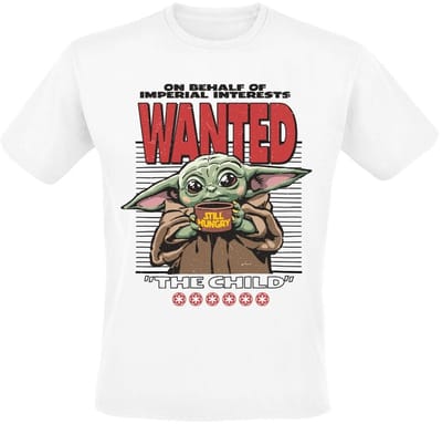 Star Wars - Disney T-shirt - The Mandalorian - Grogu - Wanted On Behalf Of Imperial Interests - M tot XXL - voor Mannen - wit