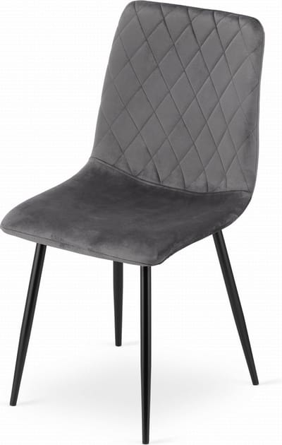 TURIN - Velvet eetkamerstoel - set van 4 eettafel stoelen - grijs