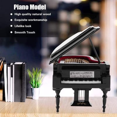 Dailygoods- Piano Model Houten - Mini Piano Model Kits - Kunstdecoratie - Slijtvast - Hoogwaardig Hout - Glanzende Afwerking - Decoratiemodel