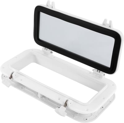 Patrijspoort Raam - Uitzetvenster Luik - Boot Camper - Gehard Glas - 40x20cm - Wit of Zwart