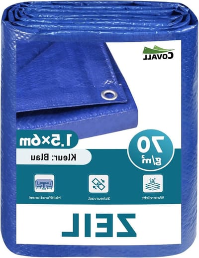 Afdekzeil Waterdicht - Beschermzeil Outdoor - Tuin Meubels Dekken - Met Ingestanste Ringen - 1.5 x 6 Meter - Blauw