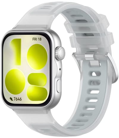 Stravo Jelly Siliconen Bandje – Dubbelkleurig Sportbandje – Geschikt voor Huawei Watch Fit 5 / Watch Fit 5 Pro / Watch Fit 4 / Watch Fit 4 Pro / Watch Fit 3 – Zacht & Flexibel – Wit