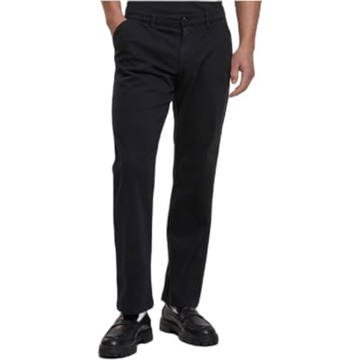 Urban Classics - Pleated Twill Broek rechte pijpen - Taille, 30 inch - Zwart