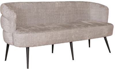 Eetkamerbank met armleuning Quinn 180cm grijs chenille eetbank