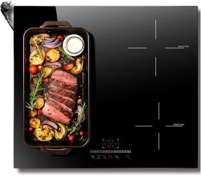 SP® Inductie Kookplaat - Ingebouwde Inductiekookplaat - Inductiekookplaat met 4 branders - Zwart - 59cm x 52cm x 6cm