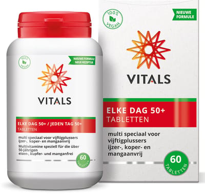 Vitals Elke Dag 50+ - 60 tabletten - multivitamine. Multi speciaal ontwikkeld voor vijftigplussers.