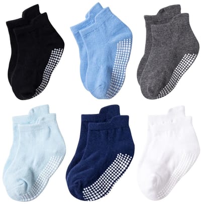 Dailygoods- Enkelsokken Antislip Grip - Baby Sokken 6-12 Maanden - Kousenvoetjes - Peuters - Grippers - Trendy Design - Babysokken