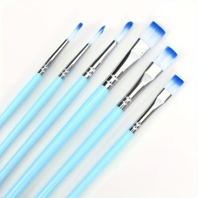 6 stuks Aquarel Verfkwast Pen Set Nylon Haar Plastic Handvat voor DIY Olie Acryl Schilderen - Kunstbenodigdheden voor Kerstmis, Halloween, Thanksgiving blauw