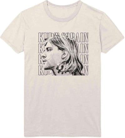 Kurt Cobain - Contrast Profile Heren T-shirt - S - Creme