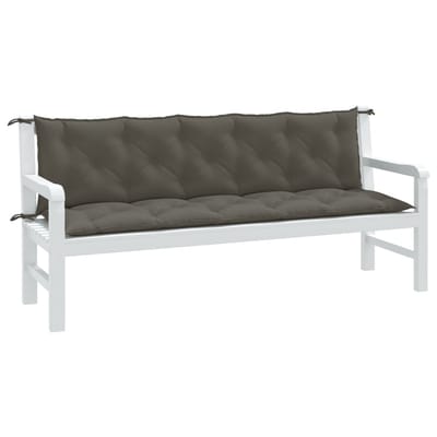 vidaXL - Tuinbankkussens - 2 - st - 180x50x7 - cm - stof - gemêleerd - donkergrijs