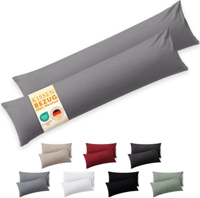 Blumtal - Set Van 2 Kussenslopen - Microvezel Kussenhoes - 40 x 145 cm - Grijs