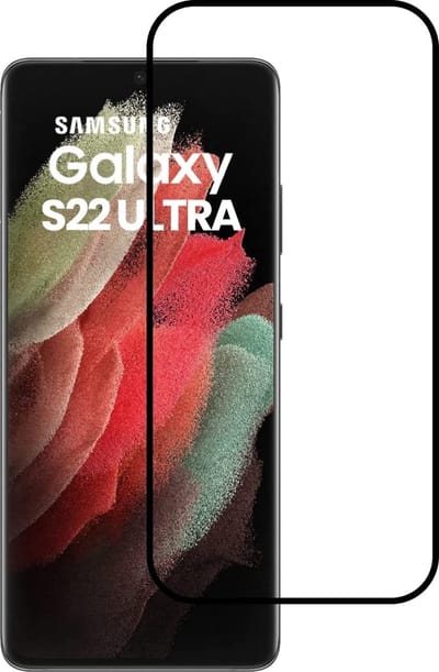 Screenprotector Geschikt voor Samsung Galaxy S22 Ultra Screenprotector Gehard Glas / Screenprotector Geschikt voor Samsung Galaxy S22 Ultra Beschermglas Gehard Full Screen Cover- Zwart