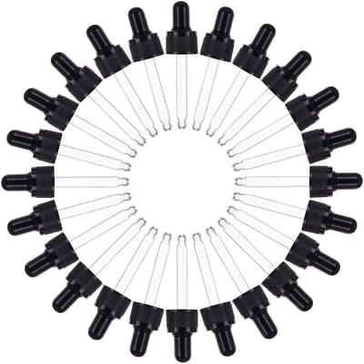 Allecto - Glas Druppelaars - 24 stuks - Herbruikbaar en eenvoudig schoon te maken - Transparant - Perfect voor essentiële oliën - 15 ml - Geschikt ...