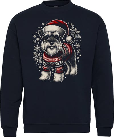 Kersttrui Hond Schnauzer | Foute Kersttrui Dames Heren | Kerstcadeau | Kerstpakket | Navy | maat XS