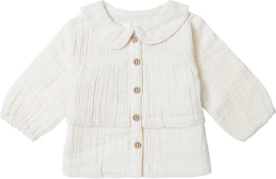 Noppies Girls Blouse Crown long sleeve Meisjes Blouse - Whitecap Gray - Maat 92