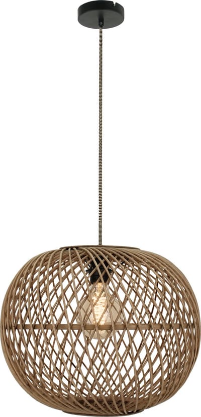 Chericoni Nature Diagonaal Rond Hanglamp - 1 lichts - Ø50 cm - E27 - Natuur hout