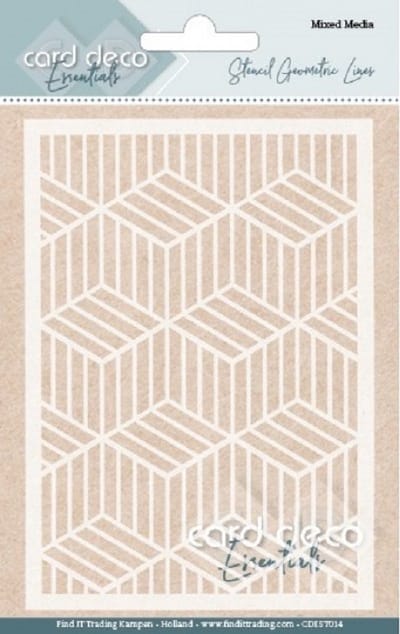 Card Deco Essentials - Mixed Media Stencil- Geometric Lines
