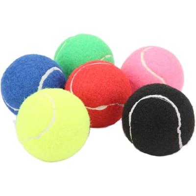 6 Pièces Balles d'Entraînement de Tennis Multicolores Cachemire et Caoutchouc Set de Balles de Tennis pour Clubs Entraînement Jeunes
