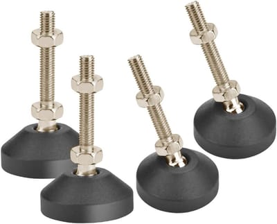 Verstelbare meubelpoot van roestvrij staal, hoogte instelbaar, geschikt voor zware lasten, 4 stuks, M10 x 30 mm, hoekverstelbaar, duurzame meubelpoten voor optimale stabiliteit