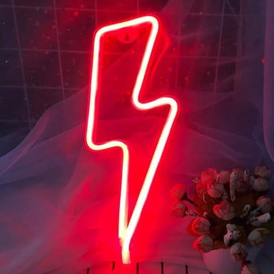 ZoeZo Neon Wandlamp Bliksem - Neon verlichting - Sfeerverlichting - LED lamp - Neonlicht - Neon Sign - Rood