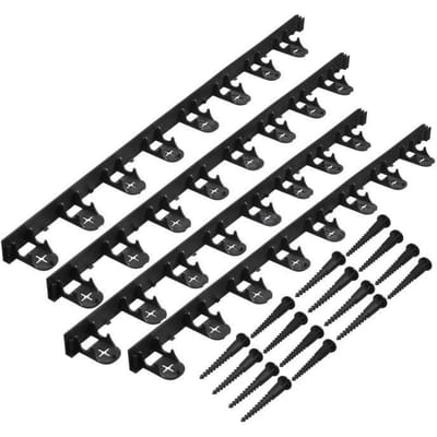 NATURE Bordure a gazon en polypropylene et polyéthylene - 16 ancres - H 4,5 x (4 x L100) cm - Noir