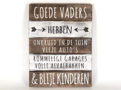 tekstbord 40x30cm goede vaders naturel