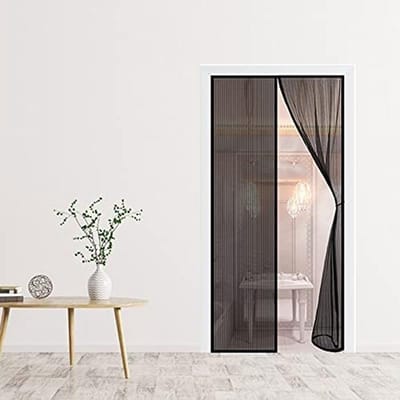 Magnetisch Horgordijn voor Deuren - Muggennet zonder Boren, Persoonlijk Aanpasbaar, 75x205 cm, Zwart