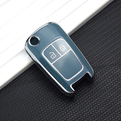 2 Knoppen Auto Sleutel Shell Hoesje Voor Chevrolet Cruze Spark Orlando Malibu Voor Opel Vauxhall Astra J Corsa D E Zafira Mokka gray