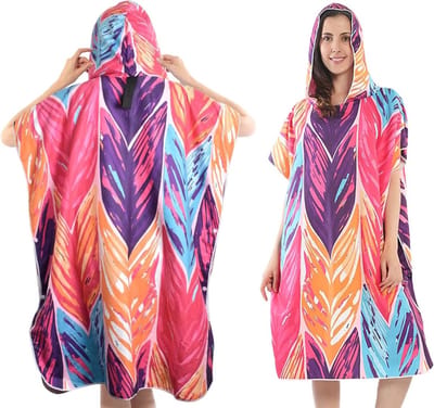 Comfortabele Microvezel Poncho met Kap voor Strand, Zwemmen en Surfen - Sneldrogend Badcape voor Mannen en Vrouwen