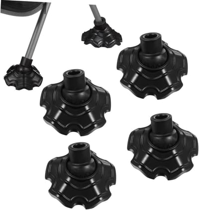 Kampeerstoelpootbeschermers - Tafelpootdoppen Krukpoten - Bescherming Meubels - Eenvoudig te Installeren - 130 Gram - Zwart