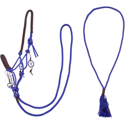 QHP - Touwhalster - Combi Neckrope - Liberty - Kobaltblauw - Shet