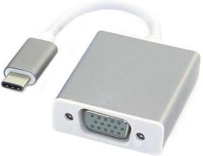 Finnacle - USB-C naar VGA Adapter - Geschikt voor Macbook/Chromebook/Acer/Dell/HP/Lenovo - USB-C/VGA - Grijs