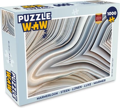 Puzzel Marmerlook - Steen - Lijnen - Luxe - Marmer print - Legpuzzel - Puzzel 1000 stukjes volwassenen