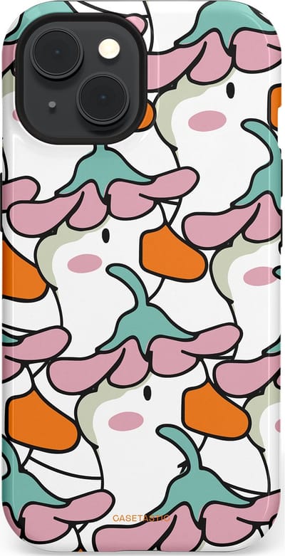 Casetastic Hoesje Geschikt voor Apple iPhone 15 Magsafe - Stijlvolle Beschermende Duo-layer Case - Bloempjeshoed