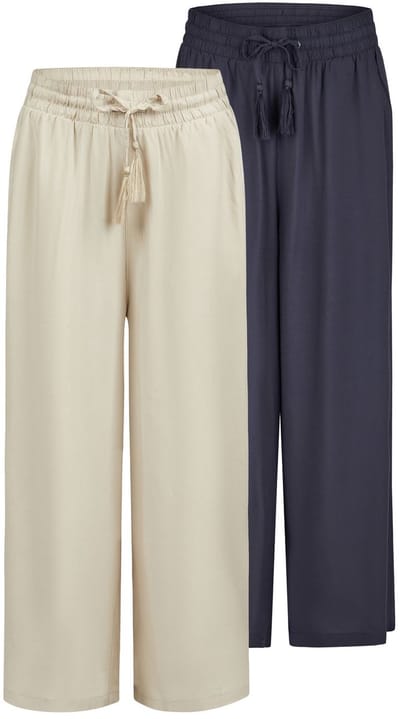 DENIMFY Dames Chino Broek DFKate 2 Pack comfort/relaxed Veelkleurig XL Volwassenen Palazzo Broek - Zomerbroek