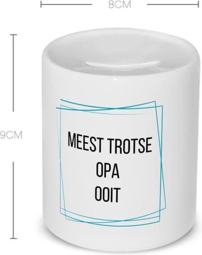 Akyol - meest trotse opa ooit Spaarpot - Opa - trotse opa - verjaardagscadeau - verjaardag - cadeau - cadeautje voor opa - opa artikelen - kado - geschenk - gift - 350 ML inhoud